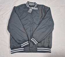 New Balance Men's Fleeced Lined varsity Padded Puffed Warm Jacket Gray