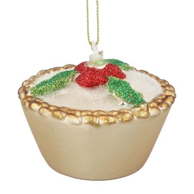 Gisela Graham Glitzer Mince Pie Christbaumschmuck Gold hängend Garn
