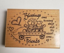 BLESSINGS COME IN MANY WAYS... FRIENDS Rubber Stamp Hampton Art