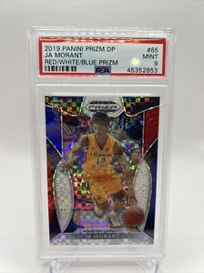 2019-20 Prizm Draft Picks /99 Ja Morant Red White Blue Rookie RC #2 PSA 9