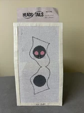 VTG HP Needlepoint Canvas Christmas Ornament Stocking Mouse 3” Edie Harper 1984