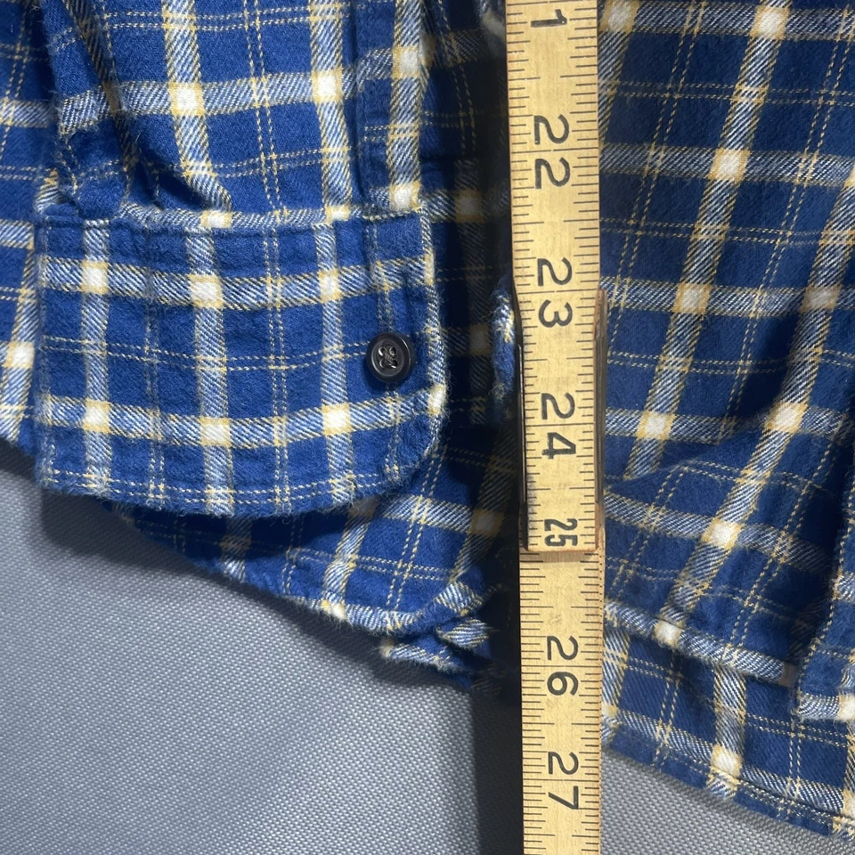 Camisa St. John's Bay Extra Grande Abotonada Franela Cuadros Manga Larga Azul Suave  Foto 2 de 4