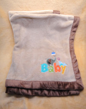 NoJo ELEPHANT Beige and Brown Baby Blanket