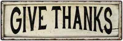 GIVE THANKS Farmhouse Style Wood Look Sign Gift   Metal Decor 106180028181