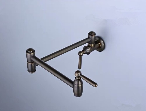 Foldable Antique Bronze 2 Handles Kitchen Faucet Pot Filler Faucet Swivel Cold - Picture 8 of 14