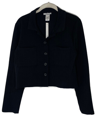 Junior s Joe B Women's Button Front Cropped Collared Shirt size M New