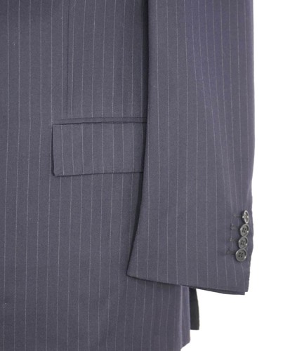 $10,000 KITON - "DIAMANTE BLUE" Iconic Chalk Stripe Navy Suit 2-3 Roll Lapel - 4 - Picture 5 of 12