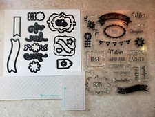 Diamond Press Stamp, Die, and Embossing Folder Set - Family Friends