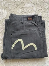 Evis Yamane Stylecraft Hand Painted logo Mens Pants Size 31 Made in Japan