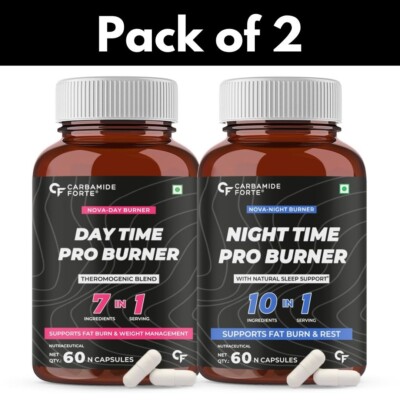 Carbamide Forte Day & Night Fat Burner Weight Loss Supplement 60 Capsules