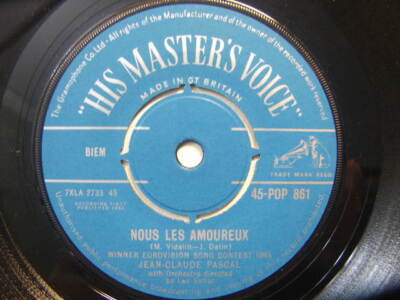 Jean-Claude Pascal   Nous Les Amoureux 1961 7  HMV POP 861