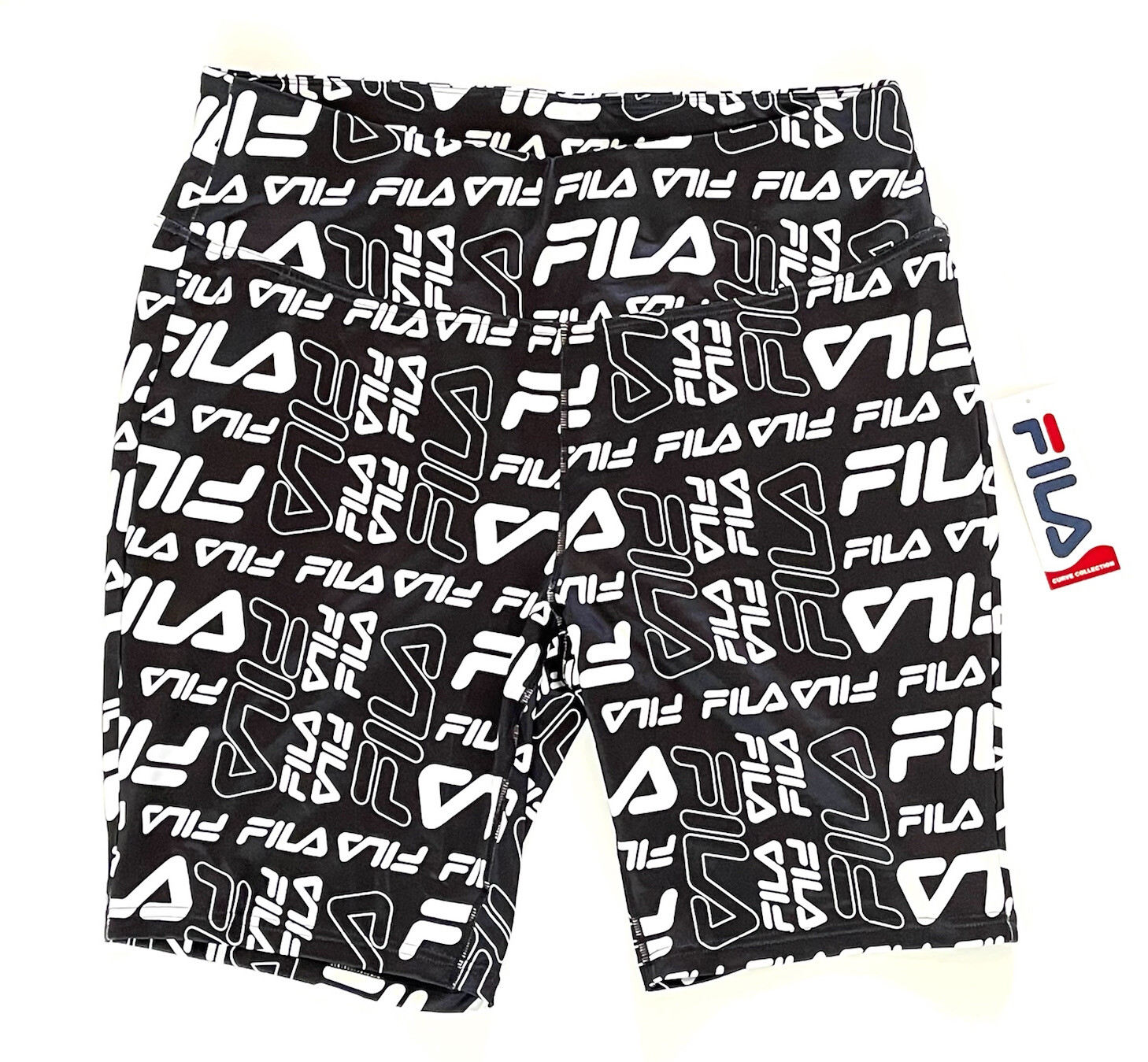 Pantaloncini bici Chris Curve Collection FILA TAGLIE FORTI 3X nero bianco con logo ciclo nuovi con etichette