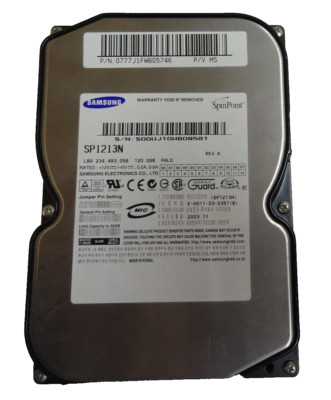 120 GB IDE FESTPLATTE SAMSUNG SP1213N S/N: S00UJ10WB09581  3,5 '' #FP4154