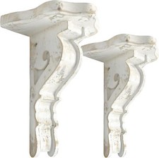 Shabby Wooden Corbels/  Brackets Pair,  Vintage Wood Decorative Shelf Brackets