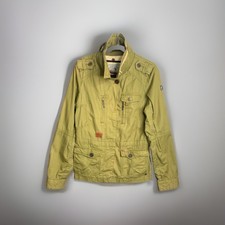 Khujo Khaki Green Jacket Medium Cotton Biker Military Vintage Inspired Style