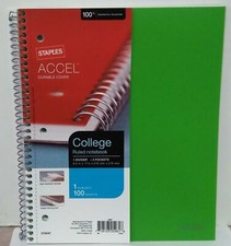 1 Subject 1 Divider 2 Pockets College Ruled Notebook 100 Sheets Green