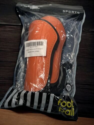 Soccer Shin Guards with Ankle Support 1 Pair EVA Cushion Protection Large Orange - Afbeelding 1 van 6
