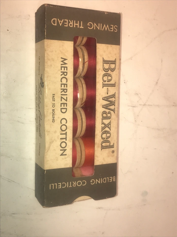 Belding Corticelli Bel-Encerado Hilo Algodón Mercerizado Nuevo Antiguo Stock Vintage Rosa Foto 2 de 4