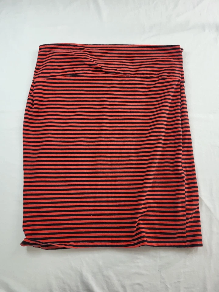Falda tórrida para mujer talla 4 naranja negra a rayas ceñida al cuerpo tubo hasta la rodilla 4xl Foto 2 de 4