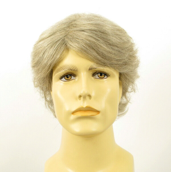 Perruque homme cheveux naturels blanc gris JUSTIN 51 idéale pour le quotidien et le bureau