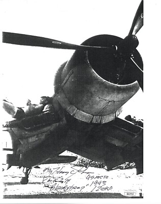 Major Harry Johnson signed 1943 Pappy Boyington's Black Sheep VMF 8x10 Photo JSA