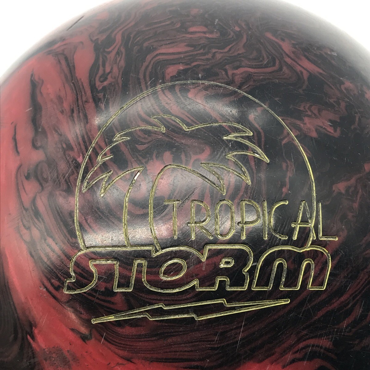 Tropical Storm 15ポンド　未使用 Tropical Storm 15lbs Bowling Ball Drilled Personalized Red Black