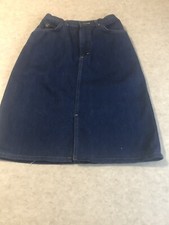 Vintage Lee Denim Skirt Womens Juniors Size 9 High Waist Pencil Blue Knee Length