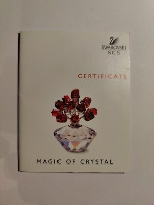 Swarovski Certificate 627098 Vase mit roten Rosen Kristall Vase of Roses Crystal