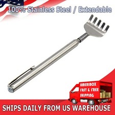 Metal Stainless Steel Back Scratcher Telescopic Extendable Claw Extender QW US