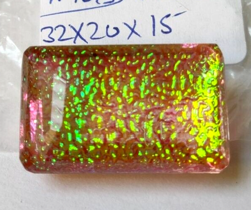 74.50 Ct. Large Monarch Fire Opel Emerald Cut Loose Gemstone for Ring & Pendant - Picture 4 of 6