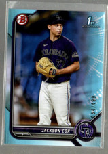2022 Bowman Draft Sky Blue #BD174 Jackson Cox /499 