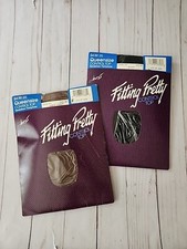 Hanes Fitting Pretty Pantyhose Queen 4X Barely There Black Control Top Vintage 2