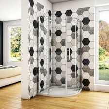 Box Doccia Semicircolare 195cm vetro Temperato Easyclean 6mm Telai Cromo Lucido