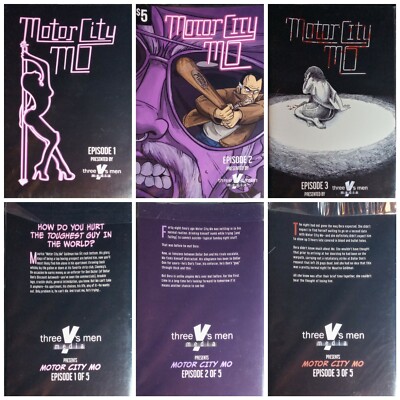 2018 Three Y's Men Comics Motor City Mo Issues 1-3 Set Ryan Tavarez Cover Artist