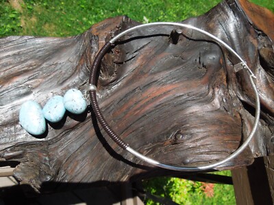 Robert Lee Morris RLM Studio Silver Choker and Turquoise Color Pendant