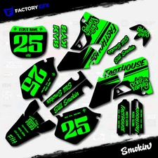 Black & Green Smokin Graphic Kit fits Yamaha Yz125 Yz250 00-01 Plates YZ 125 250