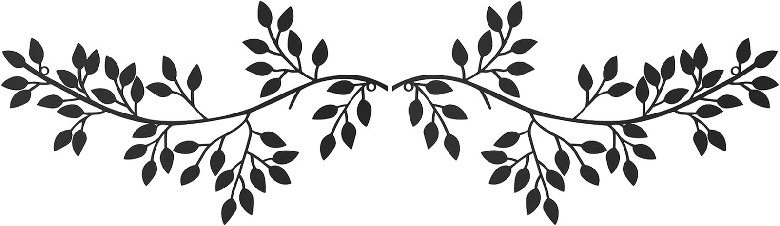 2 Pieces Metal Tree Leaf Wall Decor Vine Olive Branch Art Wrought Iron Scroll S