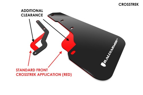 Rally Armor Fits 18-22 Subaru Crosstrek Lift/AT Black UR Mud Flap W/ Grey Logo - Picture 2 of 5