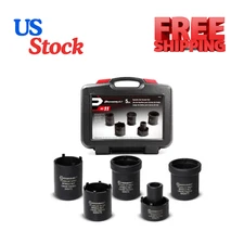 Powerbuilt Spindle Nut Socket Tool Kit 5 Piece Remove Spindle Nuts Various