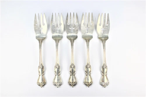 Reed and Barton Marlborough Sterling Silver Salad Forks (5)