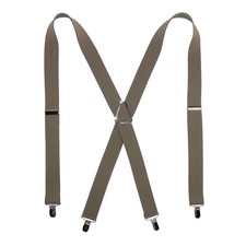 CTM Men's Elastic X-Back Suspenders with Silver Hardware