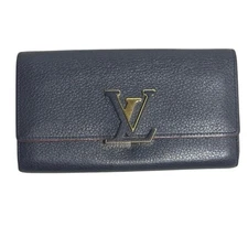 Louis Vuitton Navy Leather Envelope Wallet 