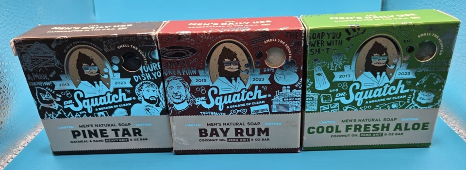 Dr Squatch 10th Anniversary Bundle Of 3; Cool Fresh Aloe, Bay Rum,  And Pine Tar - Image 2 of 4
