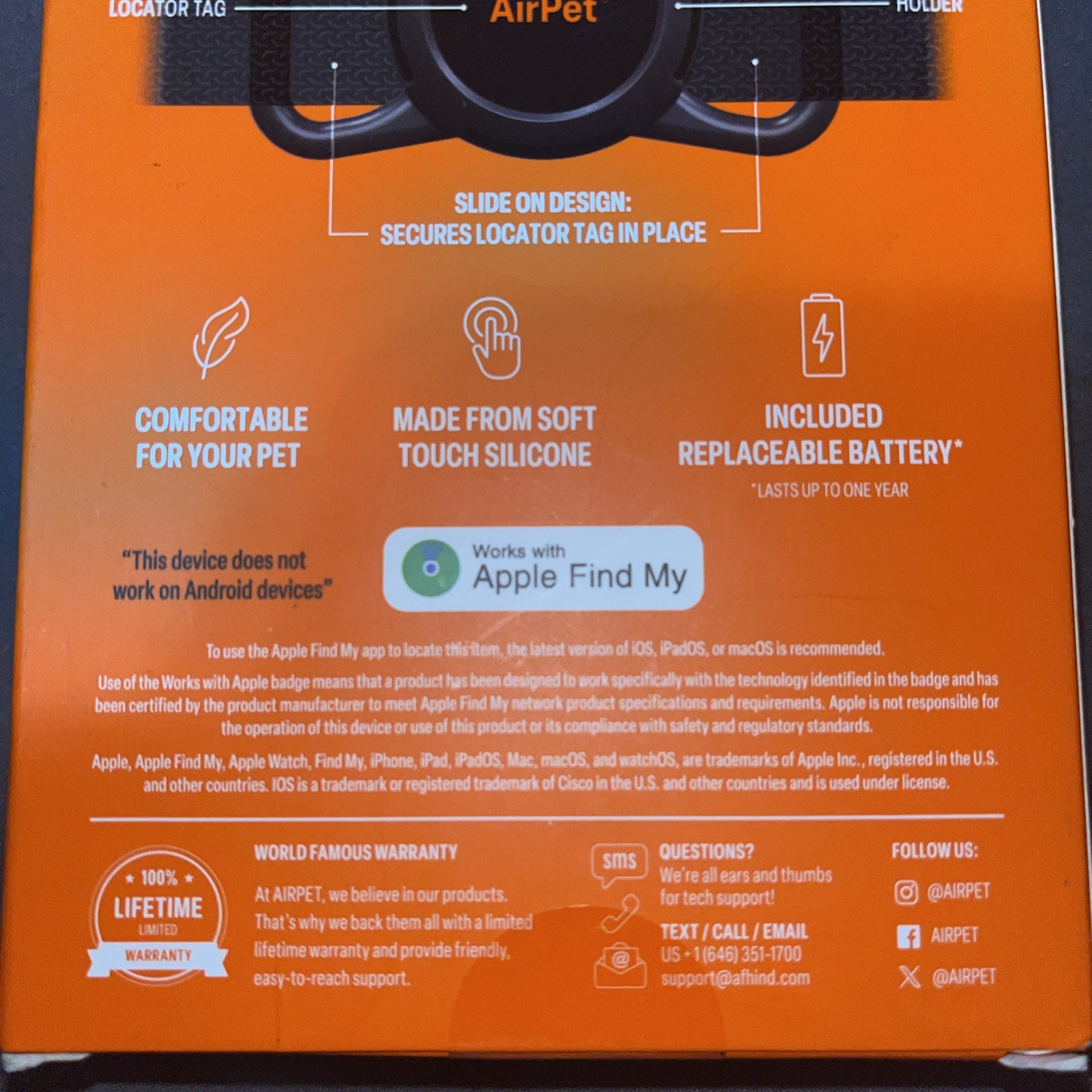 Smart Pet Tracker for Dogs & Cats – Works with Apple Find My | No AirTag Needed