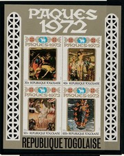 Togo  bloc  tableaux  pâques   1972  num   60   **