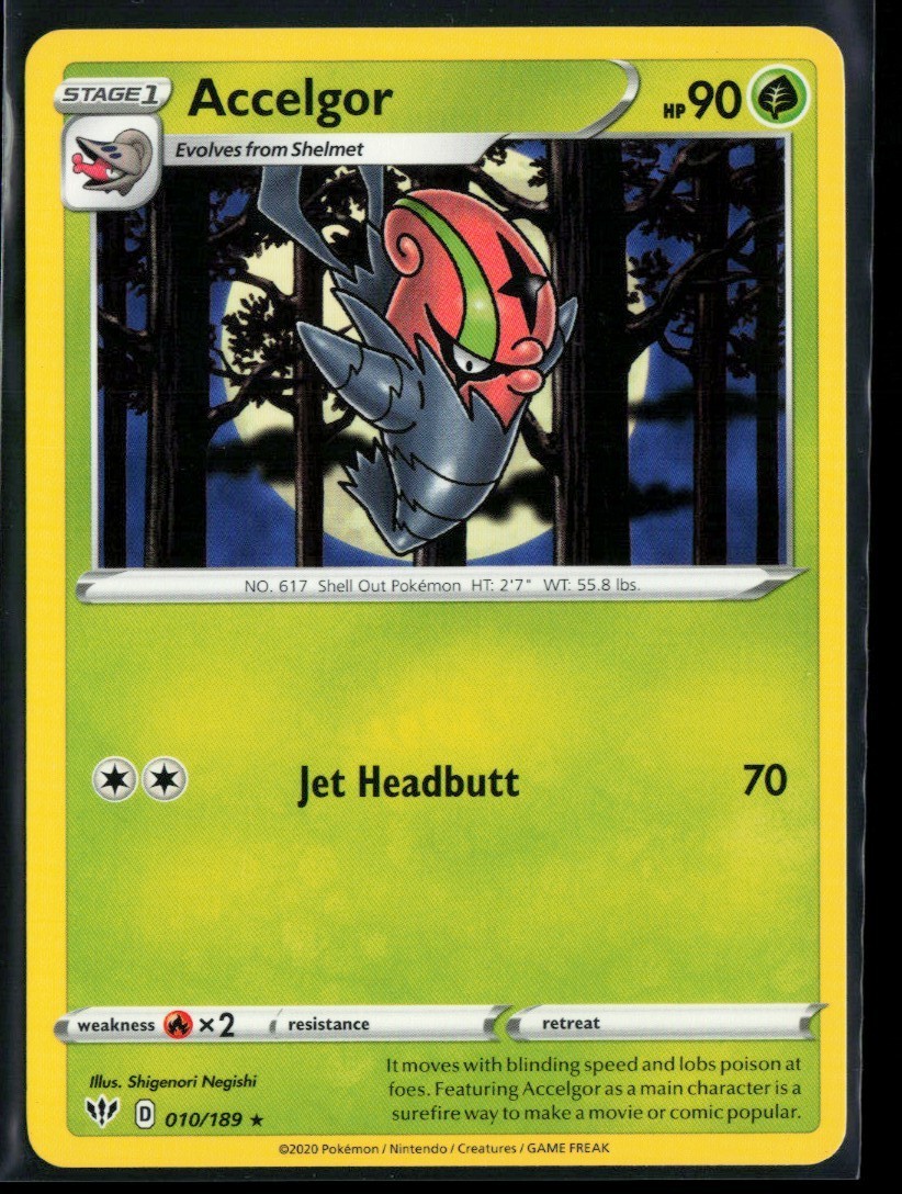 2020 Sword & Shield - Darkness Ablaze Accelgor #10 Non Holo Rare Pokemon Card