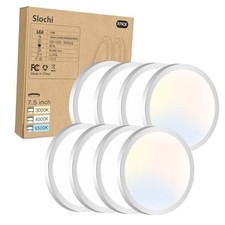 8PACK LED Flush Mount Ceiling Light Fixture, 3000K-4000K 7.5Inch-8Pack White