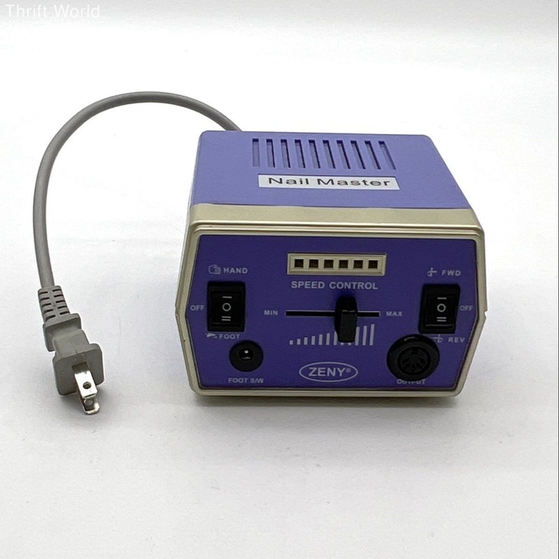 ZENY Nail Master Electric Nail Drill Control Box Purple 18V Power Supply