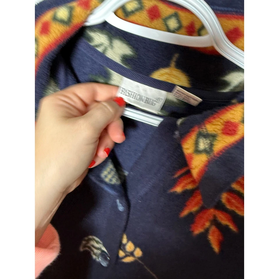 Chaqueta polar vintage de moda Bug hoja azul Cottagecore Gremlincore Goblincore S Foto 4 de 4