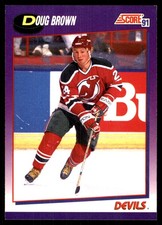 Doug Brown 1991-92 Score #163 Devils NHL READ FREE SHIPPING AutographDen